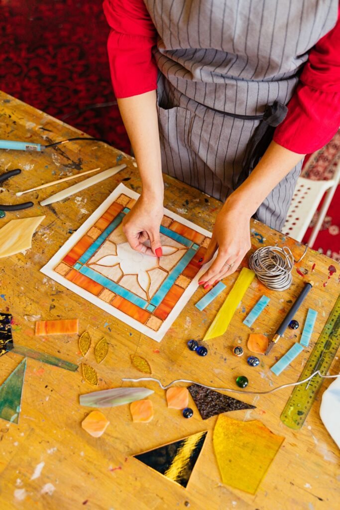Hobbyist working on a hands-on creative project