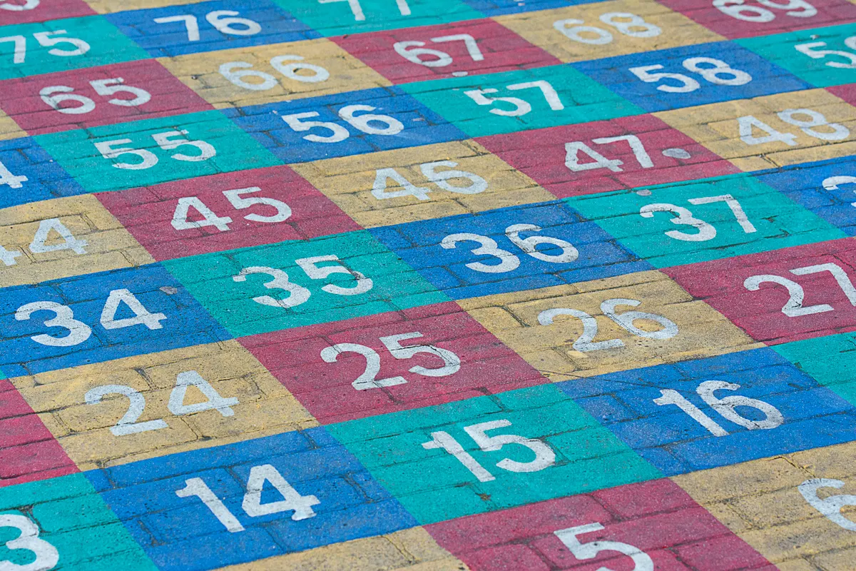 A blank grid with number clues along the edges waiting to be solved.