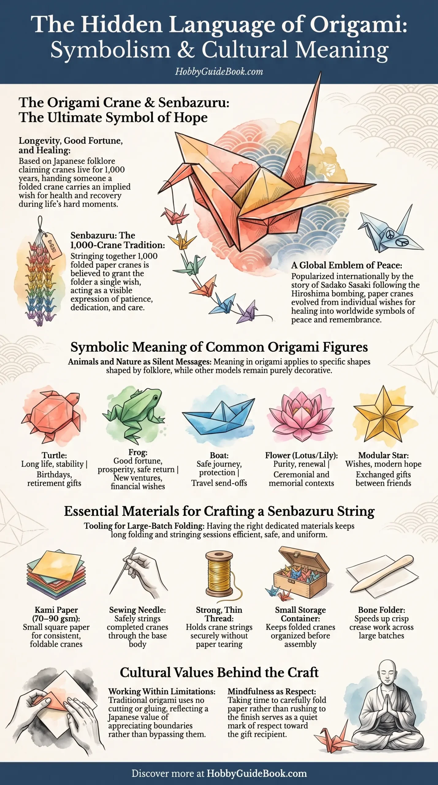 Detail Infographic of Origami Symbolism & Meaning