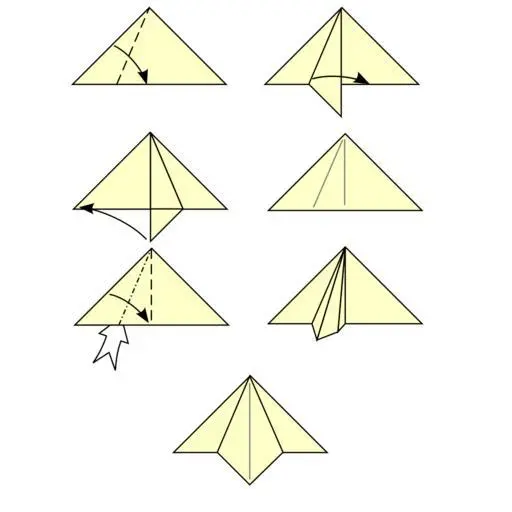 Hands demonstrating a simple valley fold on a crisp square sheet of origami paper.